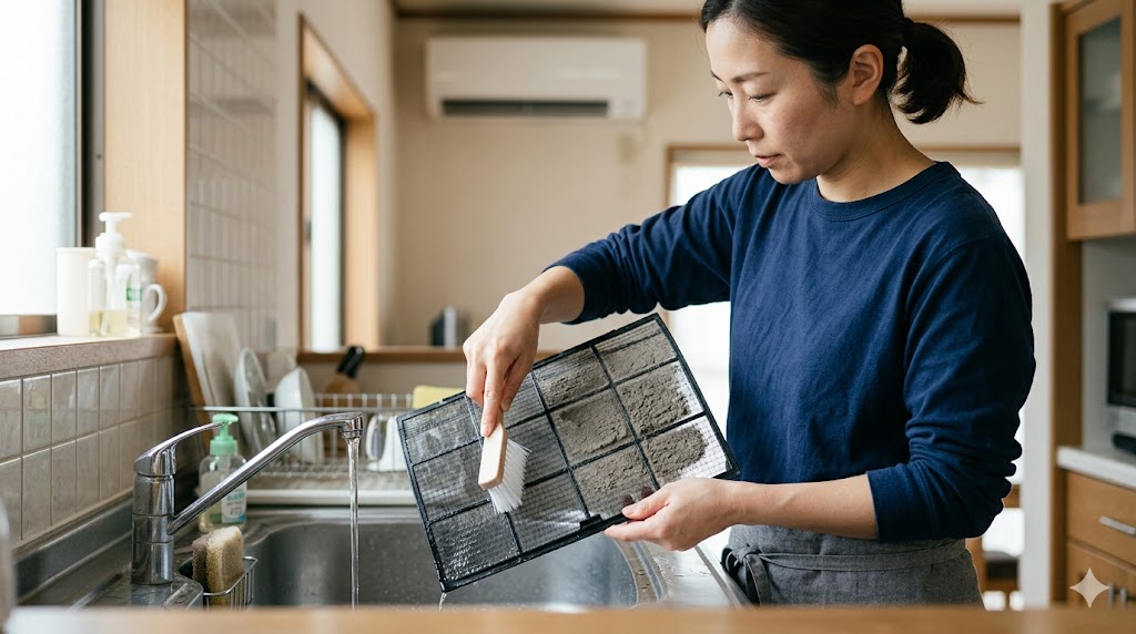 エアコンのフィルター掃除と洗剤の正しい使い方