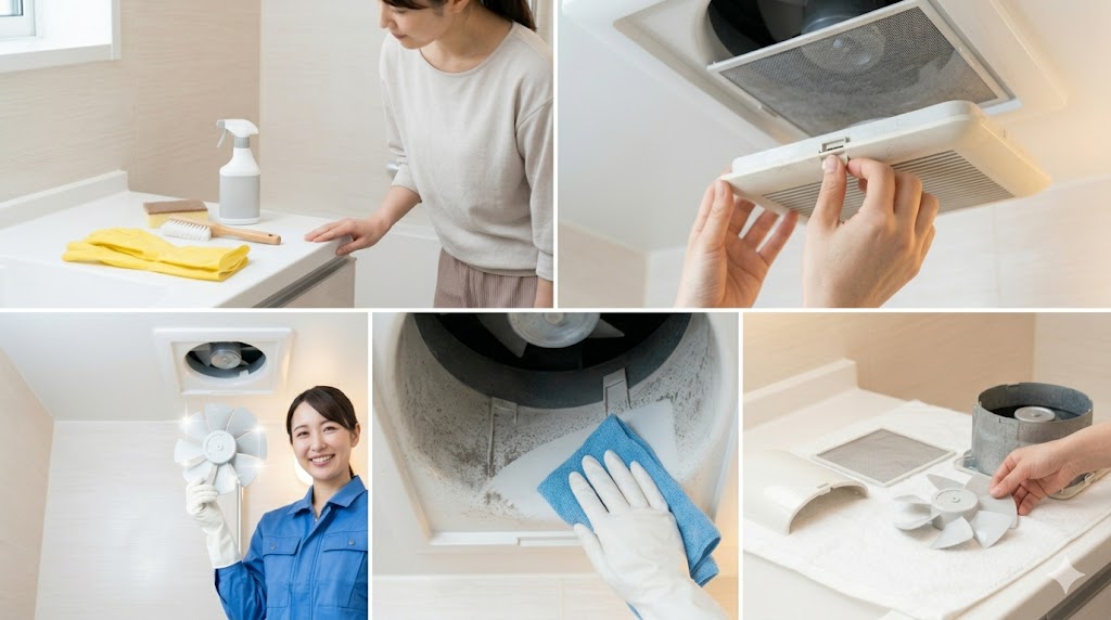 お風呂の換気扇掃除の具体的な手順